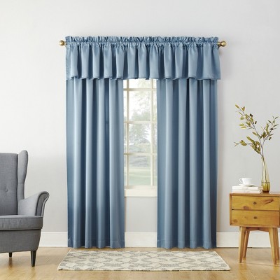 Sun Zero Vintage Blue 54" x 63" Room Darkening Curtain Panel