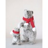 Storied Home Faux Fur Standing Bear with Scarf, Grey, White, and Red - 3 of 3
