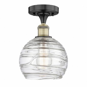 Athens Deco Swirl - 1 Light Semi-Flush Mount In Industrial Style-11.5 Inches Tall and 7.5 Inches Wide - 1 of 1
