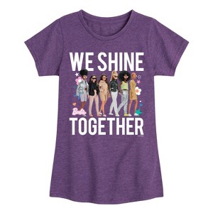 Girls' - Barbie - We Shine Together Fitted Short Sleeve Graphic T-Shirt - 1 of 4