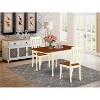 HomeStock 3-Piece Buttermilk and Cherry Finish Rectangular Solid Wood Top With Dropleaf Dining Table Set - 2 of 4