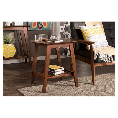 Scandinavian Mid-Century Modern Dark Walnut Square End Table