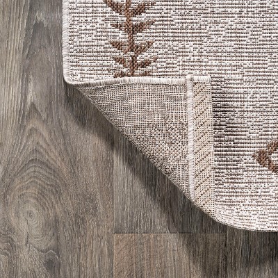 Handwoven Mid-Century Modern Beige/Brown Synthetic Area Rug