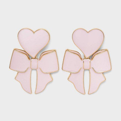 Sugarfix By Baublebar X's And Bows Drop Earrings - Light Pink : Target