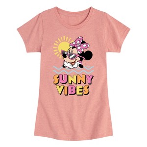 Girls' - Disney - Minnie Mouse Sunny Vibes Fitted Short Sleeve Graphic T-Shirt - 1 of 4