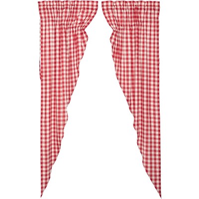 Annie Buffalo Red Check Prairie Long Panel Set of 2 84x36x18 VHC Brands