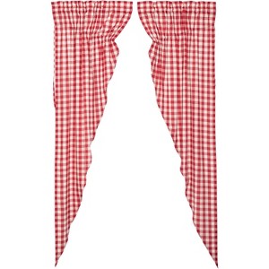 Annie Buffalo Red Check Prairie Long Panel Set of 2 84x36x18 VHC Brands - 1 of 4