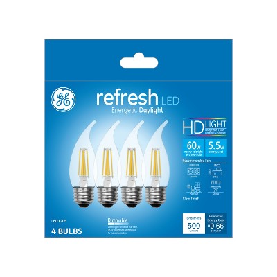 General Electric 4pk 60W CA Refresh Daylight LED Cam Clear