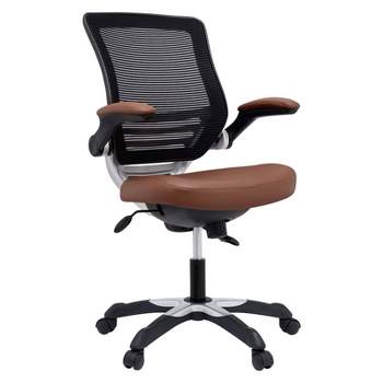 Edge Mesh Back with Leatherette Seat Office Chair Almond Tan - Modway