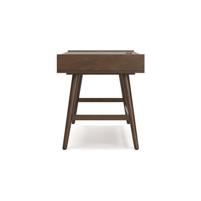 Lyncott 60" Brown Wood Home Office Desk with Drawers