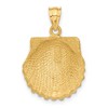 Black Bow Jewelry 14k Yellow Gold Satin and Diamond Cut Seashell Pendant - 3 of 4