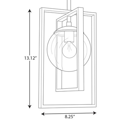 Atwell 8'' Matte Black Globe Pendant with Clear Shade