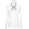 INSPIRE CHIC Women Polka Dots Cotton Linen Retro Solid Color Plain Square Neck Scarves 1Pc - 2 of 4