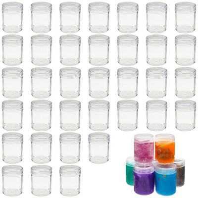 Slime Containers With Lids - 8 Pack Clear Plastic Jars For Kids