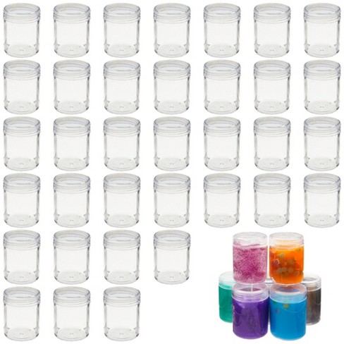8 Pack Clear 12 oz Plastic Jars with Lids, Slime Containers for Kids DIY Crafts