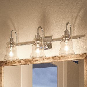 Urban Ambiance Luxury Vintage Bathroom Vanity Light,  9.25"H x 24.375"W,  Polished Chrome Finish, UHP2553 - 1 of 4