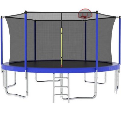 BestParts 14FT Trampoline with Safety Enclosure, Basketball Hoop, Ladder
