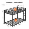 Bellemave Twin Over Twin Metal Bunk Bed, Low Bunk Bed with Ladder, Bed Frame,Black - 2 of 4