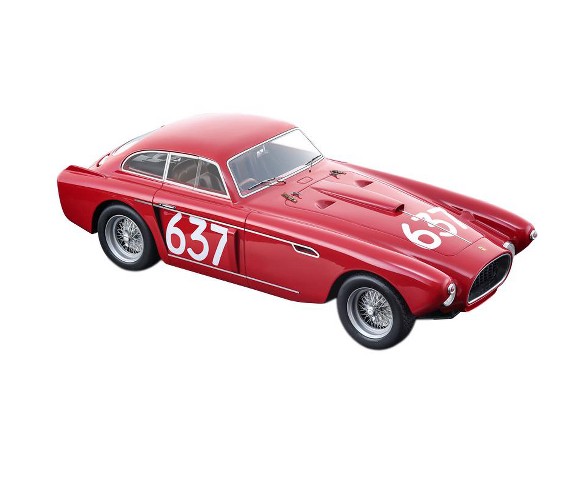 Ferrari 340 Mexico Vignale #637 E. Castellotti, I. Regosa 1953 Mille Miglia Ltd Ed 100 pcs 1/18 Car by Tecnomodel