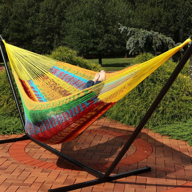 Sunnydaze Heavy-Duty Handwoven  XXL Mayan Family Hammock with Thick Cord - 880 lb Weight Capacity, 3 of 13