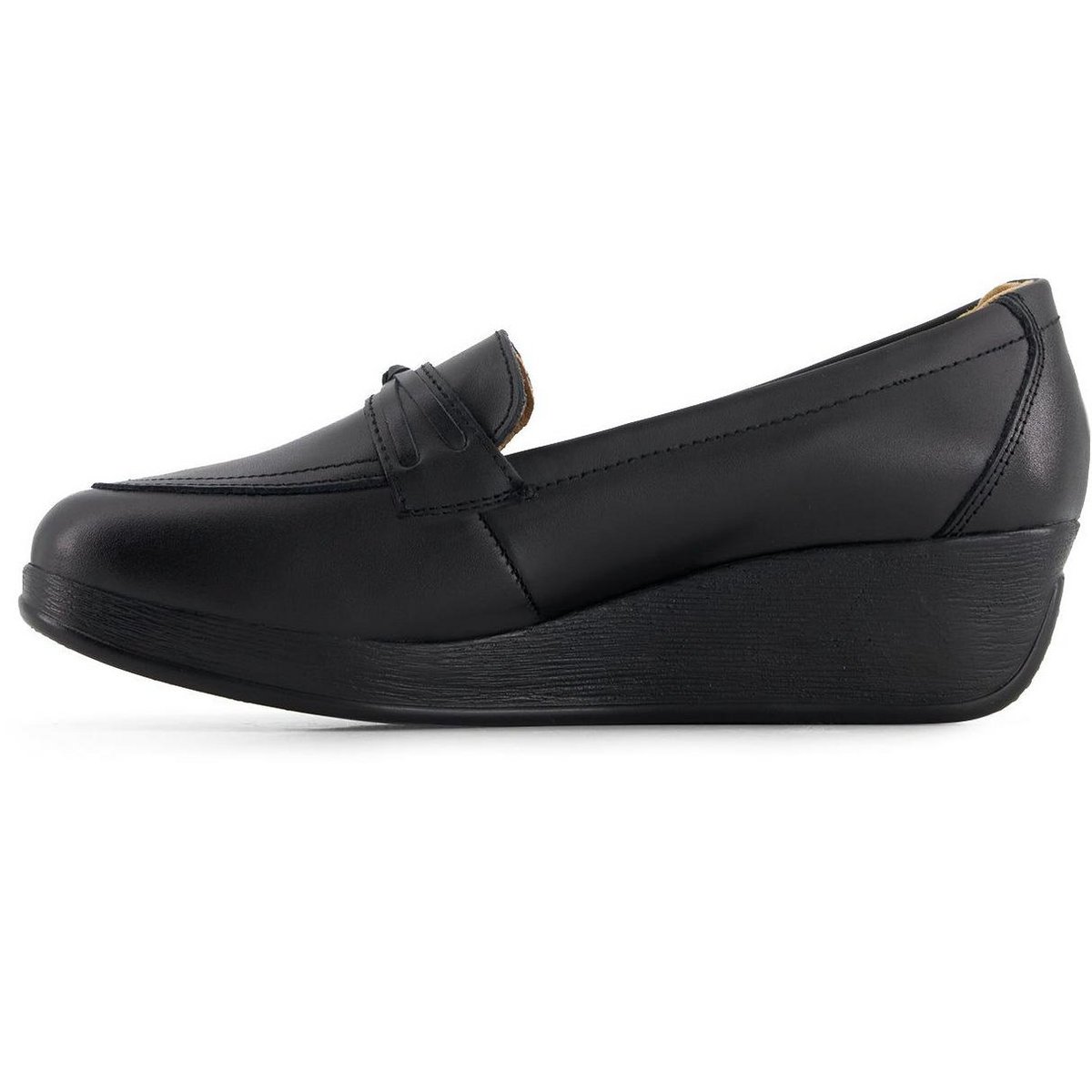 Женские туфли Andrea Women's Comfort Leather Platform Loafers 37639 Black 8 — фото 2
