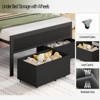 Furnulem Twin Bed Frames with Charging Station and LED Lights, Grey Upholstered Headboard with Shelves - 3 of 4