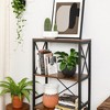 VASAGLE Standing Shelf Ladder Rack with 4 Open Shelves Bookshelf Kitchen Shelf for Kitchen Office Rustic Brown and Black - 4 of 4