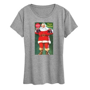Women's - Coca-Cola - Vintage Santa With Coca Cola Bottles Short Sleeve Graphic T-Shirt - 1 of 4