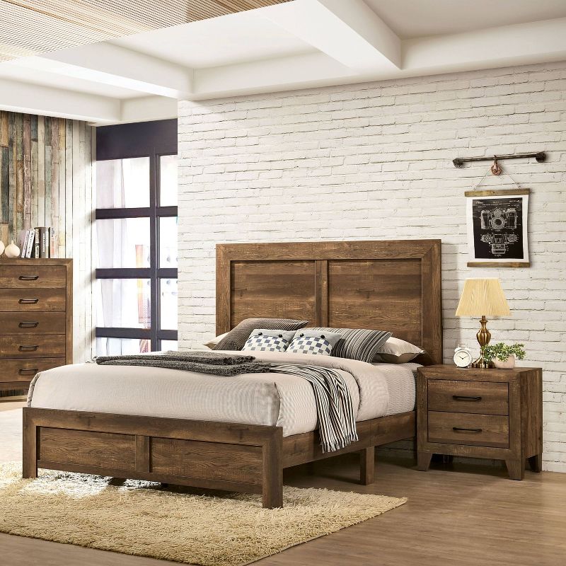 2pc Queen Quail Transitional Bedroom Set Rustic Light Walnut - HOMES: Inside + Out, 3 of 9