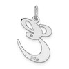 Black Bow Jewelry 14k White Gold, Ella Collection, LG Fancy Script Initial Pendant A-W - 3 of 4