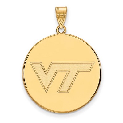 Black Bow Jewelry 10k Yellow Gold Virginia Tech Hokies NCAA Extra Large Pendant