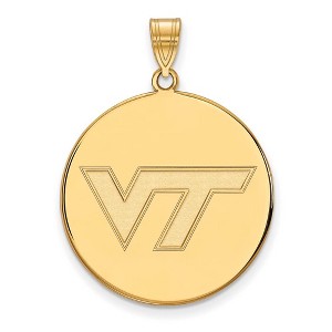 Black Bow Jewelry 10k Yellow Gold Virginia Tech Hokies NCAA Extra Large Pendant - 1 of 3