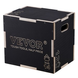 VEVOR 3 in 1 Plyometric Jump Box, 16/14/12 Inch Wooden Plyo Box, Platform & Jumping Agility Box, Anti-Slip Fitness Exercise Step Up Box - 1 of 4