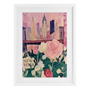 Stupell Industries New York Spring Cityscape Framed Print Under Glass Art - 1 of 4