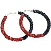 Colorful Football & Baseball Hoop Earrings, Sports Fan Jewelry with Touch Down Design in Red, Orange & Black - 3 of 4
