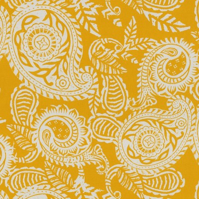 Addie Yellow and Off-White Paisley Outdoor/Indoor Lumbar Pillows, Set of 2