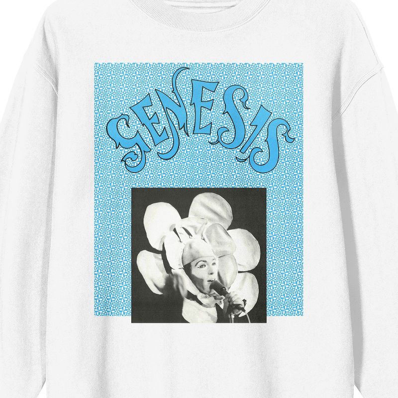 Genesis Flower Singer Crew Neck Long Sleeve White Adult Sweatshirt, 2 of 4