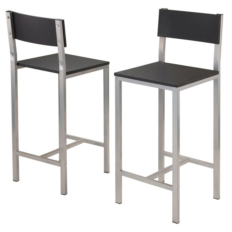 3pc Hanley Counter Height Dining Set with 2 Stools Metal/Black/Slate Gray - Winsome, 5 of 7
