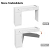 Karl Home Black Red Wall Mount Barber Station 2 Drawers 1 Storage Cabinet 3 Open Shelves with Mirror - 3 of 4