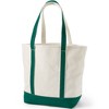 Lands' End Open Top Long Handle Canvas Tote Bag - 3 of 4