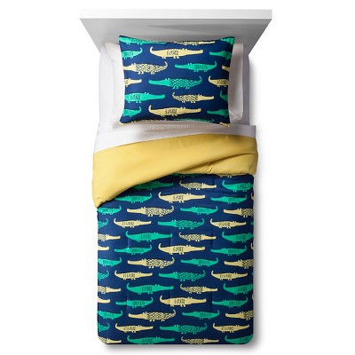 Crocodile Crossing Comforter Set Twin 2 Pc Navy Pillowfort