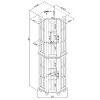 VANIRROR Corner Curio Accent Storage Cabinet with 4 Adjustable Tempered Glass Shelves – Solid Wood Legs, Acrylic Mirrored Back Panel - 3 of 3