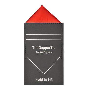 TheDapperTie - Men's Solid Triangle Pre Folded Pocket Square on Card