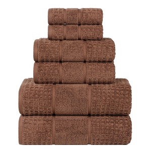 Zero Twist Cotton Waffle Honeycomb Medium Weight 6 Piece Bathroom Towel Set by Blue Nile Mills - 1 of 4