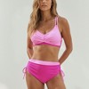 Anna-Kaci Swim Women's Two-Tone Bikini Set with Double Strap Top and High Waist Ruched Bottom with Side Tie Detail - 4 of 4