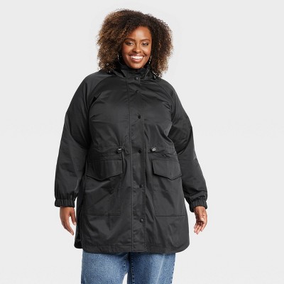 Women's Rain Jacket - Ava & Viv™ Black 2X