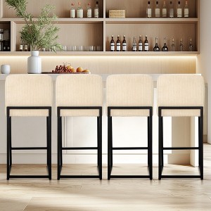 Captiva Designs 24 inch Height Bar Stool with Padded Seat and Back & Sturdy Steel Frame & Footrest - 1 of 4