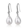 Elegant Pearl Earrings for Women – Sterling Silver Dangle Design with Drop-shaped Pendant, Finely Crafted Silver Hoop Earrings - 4 of 4