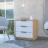 XIYUYEU 3 Single Drawers Dresser,Minimalist Chest of Dressers for Bedroom,Living Room,Entryway,White+Brown - 3 of 4