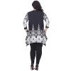 Women's Plus Size 3/4 Sleeve Printed Dulce Tunic Top - White Mark - 3 of 4